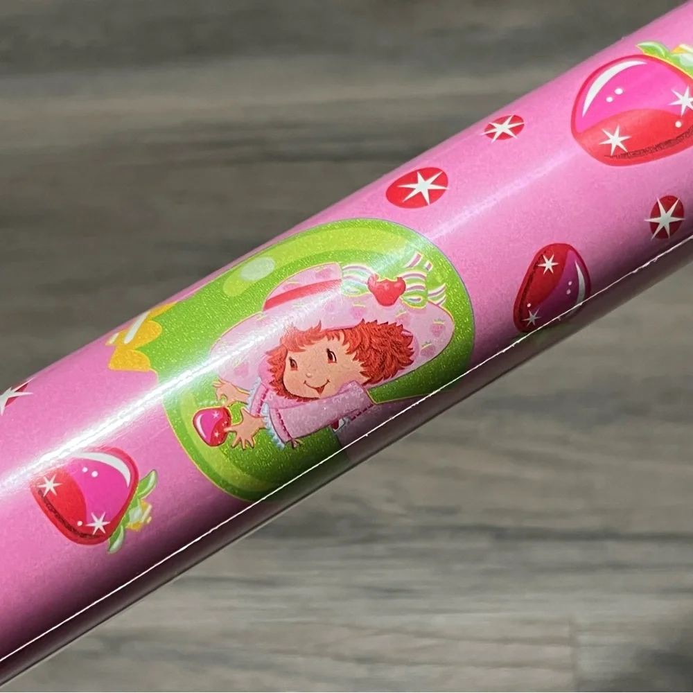Strawberry Shortcake Wrapping Paper American Greetings Pink Custard Cat VTG Y2K